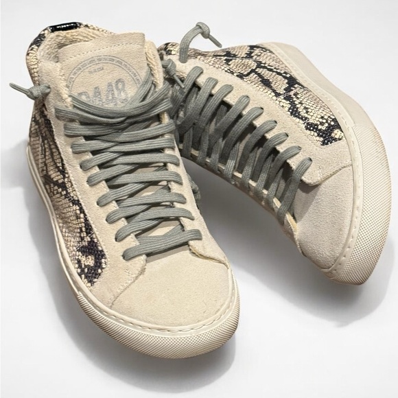 P448 You Can Surf Later Sneaker Snakeskin Print High Top Shoes Women’s Size 38EU - Picture 1 of 15
